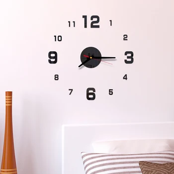 Lipnios 3D Sieninis Laikrodis Veidrodėliai Lipdukas Namų Kambarį Dekoro, Dekoratyvinis PASIDARYK pats Akrilo Laikrodis Modernaus Dizaino Sieninis Laikrodis Unikalus
