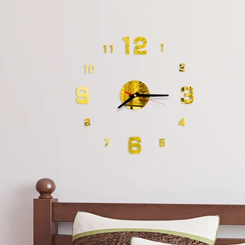 Lipnios 3D Sieninis Laikrodis Veidrodėliai Lipdukas Namų Kambarį Dekoro, Dekoratyvinis PASIDARYK pats Akrilo Laikrodis Modernaus Dizaino Sieninis Laikrodis Unikalus
