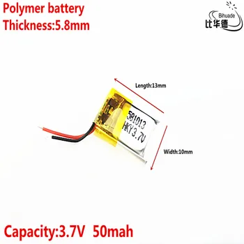 Litro energijos baterija Gera Qulity 3.7 V 50mAh 581013 Polimeras ličio jonų / Li-ion baterija