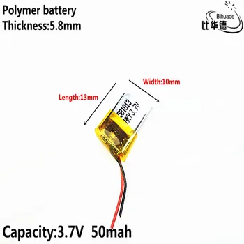 Litro energijos baterija Gera Qulity 3.7 V 50mAh 581013 Polimeras ličio jonų / Li-ion baterija