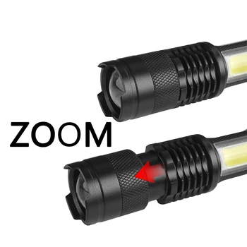 Litwod Z35SK68C LED MINI Žibintuvėlis XPE + COB Zoom Vandeniui Aliuminio 4 Režimai Degiklį naudoti 14500 arba AA Baterija Kempingas darbo
