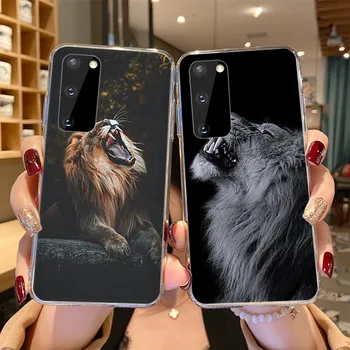 Liūtas Karalius Gyvūnų Minkštos TPU Silikoninis Telefono dėklas Samsung Galaxy S20 Ultra S10 5G S10E S8 S9 S7 A6 A7 A8 2018 S20FE Dangtis