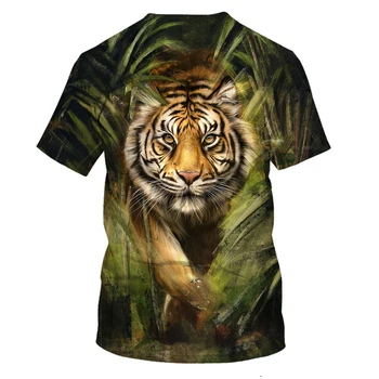Liūtas, Tigras, T-marškinėliai, vyriški Tapyba Foto, 3D Spausdinimas Hip-Hop Streetwear Laisvi, Patogus Audinys, O-Kaklo vyriški T-shirt