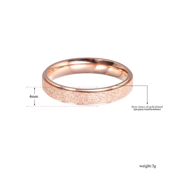 Lokaer Bižuterijos Žiedas Paprastos Konstrukcijos Rose Aukso Spalvos Titano Plieno Sužadėtuvių, Vestuvių Žiedai Moterims Bague Femme R17059
