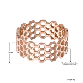 Lokaer Originalaus Dizaino Titano Plieno Tuščiaviduriai Šešiakampe Geometrinis Žiedas 
