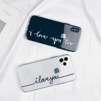 Lovebay Meilė Širdies Laiške Aiškiai Telefono dėklas Skirtas iPhone 11 12Pro X XR XS Max 7 8 6s Plius 5s SE 2020 Skaidrus Porų, Minkštas Viršelis