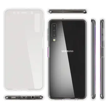 LOVECOM 360 Laipsnių Atveju, Samsung Galaxy S21 10 Pastaba Pro A50 A30 M40 A60 A70 Silikoninis Dangtelis 2: 1 Priekyje+Atgal Minkštos TPU Dangtis