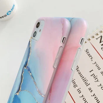 LOVECOM Gradientas Marmuro Telefono dėklas Skirtas iPhone 12 Mini Pro 11 Max XR XS XS Max 7 8 Plus Atveju, Minkštas DTD Matinis viso Kūno Galinį Dangtelį