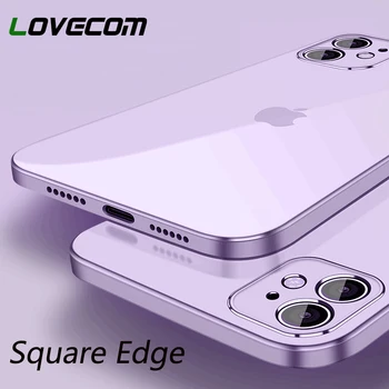 LOVECOM Straight Edge-Ultra plonas Aišku, Telefono dėklas Skirtas iPhone 12 Mini Pro 11 Max XR X XS Max 7 8 Plius Padengti Atveju, Minkštas Galinį Dangtelį