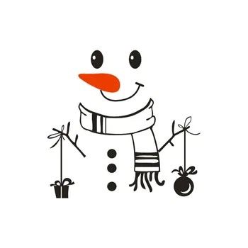 Lovely Christmas Snowman Šaldytuvas Lipdukas Laimingas, Skanus Virtuvės Sienų Lipdukai Lango Lipdukas Baldai Lipdukas #JN