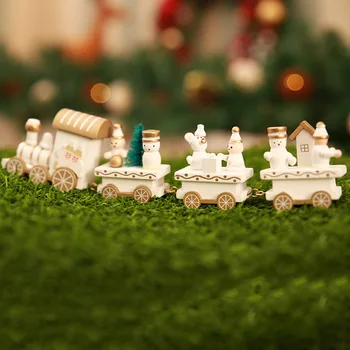 Luanqi Medinių Traukiniu Kalėdų Ornamentu Kalėdų Dovana, Žaislai Amatų Linksmų Kalėdų Dekoracijos Namų Santa Claus Noel 2021 Natal