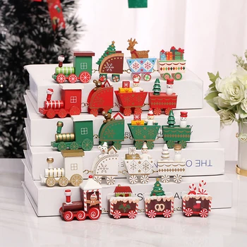 Luanqi Medinių Traukiniu Kalėdų Ornamentu Kalėdų Dovana, Žaislai Amatų Linksmų Kalėdų Dekoracijos Namų Santa Claus Noel 2021 Natal