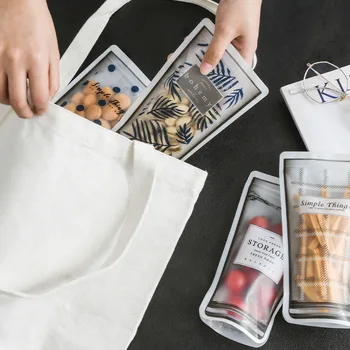 Luluhut 4 Vnt daugkartinio naudojimo ziplock maišą Nešiojamų skaidrų plastikinį maišelį saldainių Virtuvės Maisto sandarius maišus zip maišeliai maisto produktų užšaldymas
