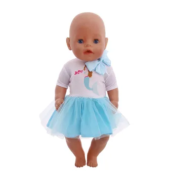 Lėlės Aqua Blue Serijos Disned Elsa Suknelė, Batai Undinė maudymosi kostiumėlį, Tablet PC, 18 Colių Amerikos Lėlė Mergaitė&43cm Baby Naujas Gimęs Žaislas