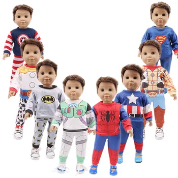 Lėlės Drabužių 2vnt/Komplektas Superheros Drabužius Cosplay 18 Colių American Doll & 43 Cm, Naujas Gimęs Kūdikis, Priedai, 