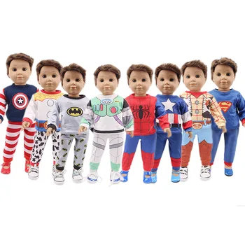 Lėlės Drabužių 2vnt/Komplektas Superheros Drabužius Cosplay 18 Colių American Doll & 43 Cm, Naujas Gimęs Kūdikis, Priedai, 