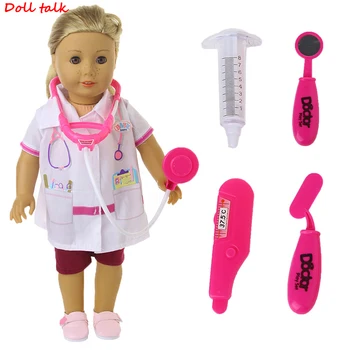 Lėlės, Stalo įrankiai Pieno Butelis+Šaukštas+Spenelių+Vakarienė Plokštės Imituojamas Keturias 18 Colių American Doll&43cm Baby Doll Priedai