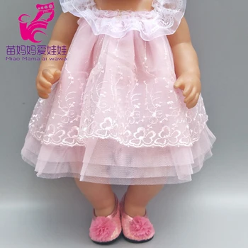 Lėlės Suknelė 43cm, Gimusių Kūdikių Lėlės Drabužiai Apatiniai 18 Colių Mergina Lėlės Rožinė Suknelė Bebe Lėlės