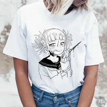 Lūs Los Himiko Toga t-shirt Animacinių filmų Marškinėliai Moterims Harajuku Boku No Herojus akademinės bendruomenės Anime T-shirt Spausdinti Marškinėlius Viršuje Tees Moteris