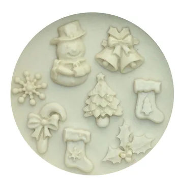 M0130 Maisto kokybės 3D Kalėdų Medis/Bell/Sniego/Snaigė/kojinių Formą, Silikono Formos Tortas Dekoravimo Priemonė