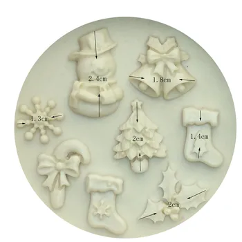 M0130 Maisto kokybės 3D Kalėdų Medis/Bell/Sniego/Snaigė/kojinių Formą, Silikono Formos Tortas Dekoravimo Priemonė