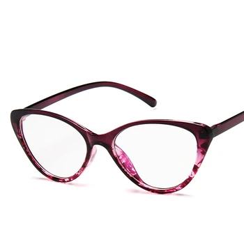 Madingų Akinių rėmelis, cat eye Akiniai, rėmeliai Moterų skaidraus lęšio prekės Dizaineris Akiniai, optiniai trumparegystė vėpla juoda violetinė akiniai