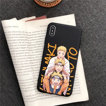 Mados Anime Uzumaki Naruto, sasuke kakashi juoda TPU minkštas silikoninis telefono dėklas skirtas iPhone 11 Pro Max X XR XS Max 8 8Plus 7 7Plus
