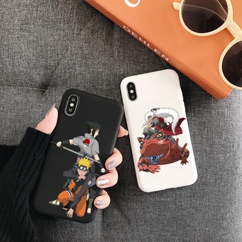 Mados Anime Uzumaki Naruto, sasuke kakashi juoda TPU minkštas silikoninis telefono dėklas skirtas iPhone 11 Pro Max X XR XS Max 8 8Plus 7 7Plus