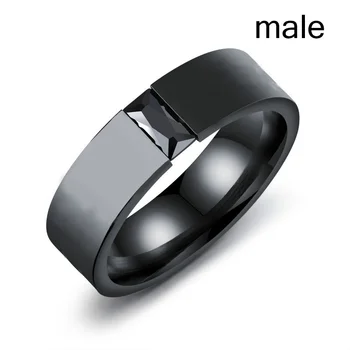 Mados Efektingas Juodas Pora Vestuvių Žiedas Kubinių Zirconia Papuošalai, Vyrų ir Moterų Žiedas Romantiška Jubiliejų Meilužio Dovana