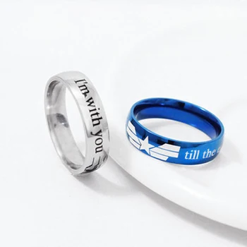 Mados Keršytojas žiedas Anime susiję kapitonas Amerika simboliai Titano Plieno mėgėjams piršto žiedas papuošalai cute mados dovana
