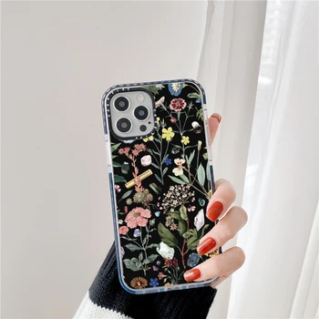Mados Mielas Gėlių, Augalų Minkštas Telefono dėklas skirtas iPhone 11 12 Pro mini Max XR X XS Max 7 8 plus SE 2020 Padengti Skaidriu Atvejais