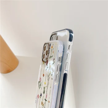 Mados Mielas Gėlių, Augalų Minkštas Telefono dėklas skirtas iPhone 11 12 Pro mini Max XR X XS Max 7 8 plus SE 2020 Padengti Skaidriu Atvejais