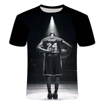 Mados naujo stiliaus Kobe Bryant sporto kvėpuojantis 3D atspausdintas T-shirt Vyrai/Moterys vasarą, O-kaklo Viršūnes laisvalaikio marškinėliai