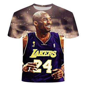 Mados naujo stiliaus Kobe Bryant sporto kvėpuojantis 3D atspausdintas T-shirt Vyrai/Moterys vasarą, O-kaklo Viršūnes laisvalaikio marškinėliai