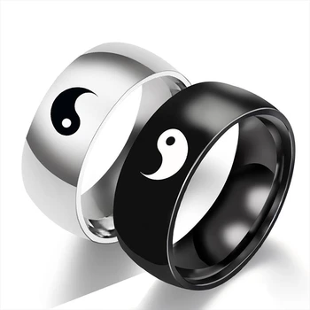 Mados Paprastas Kinų Stiliaus Chi Žiedus Pora Kūrybos Yin Yang Punk Vyrams, Moterims, Aksesuarai, Papuošalai, Dovanos Draugams