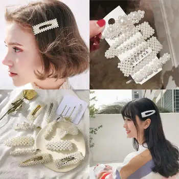 Mados Perlų Imitacija, Karoliukai Plaukų Įrašą Moterų Mergina Žiburių Perlų Rankų Darbo Gėlių Stick Staigius Plaukų Formavimo Priedai