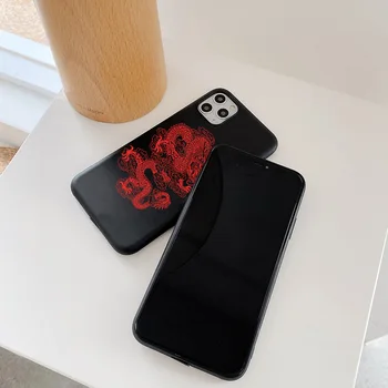 Mados Red Dragon Telefoną Atveju Xiaomi Mi-10 Pastaba 9t A3 9 lite POCO X3 Padengti Redmi Pastaba 7 8 9 Pro 9s 8t Mielas Minkštas Atvejais