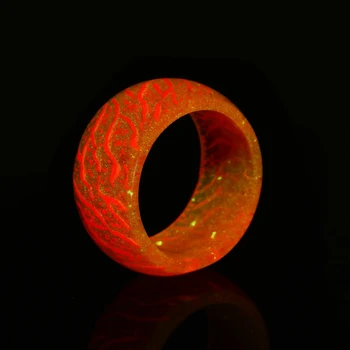 Mados Spalvinga Šviesos Dervos Žiedas Moterys Vyrai Fluorescentinį Švytėjimą, Žiedai, Papuošalai Švyti Tamsoje Piršto Žiedas Juosta Helovinas