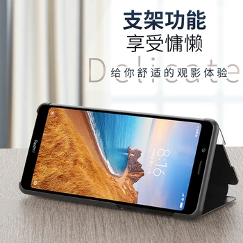 Mados Telefoną Atveju Xiaomi Redmi Pastaba 9A 9S 9 9C Knygos Odos Nuolatinis Tendencija PU Atveju Prabanga Anti-rudenį Smart Veidrodis, Flip Dangtelis