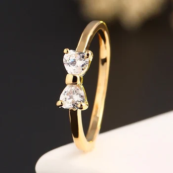 Mados White Crystal Žiedai Moterims Lankas Kubinių Zirconia Papuošalai Derliaus Aukso Žiedas Vestuvės Valentino Dienos Dovanos