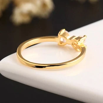 Mados White Crystal Žiedai Moterims Lankas Kubinių Zirconia Papuošalai Derliaus Aukso Žiedas Vestuvės Valentino Dienos Dovanos