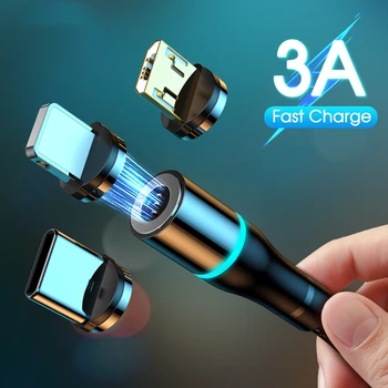 Magnetinio Adapterio Kabelį, Tipas C Micro USB Kabelis 3A Greitas Įkroviklis, Laidas Greitai Įkrauti 