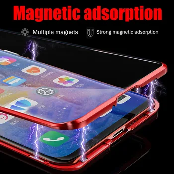 Magnetinio Adsorbcijos Metaliniai Dėklai Huawei 30 Lite P40 P20 Pro P Smart 2019 Mate 20 30 Pro Garbės 10 Lite Nova 3E 4E 6 SE Dangtis