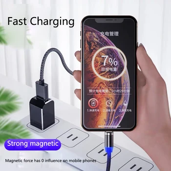 Magnetinio USB Kabelį, Tipas C Magnetas Įkroviklis Duomenų Micro Mobiliojo Telefono krovimo Laidas iphone 12 huawei honor xiaomi redmi