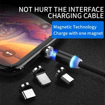 Magnetinio USB Laidas, Greito Įkrovimo C Tipo Kabelis Magnetas Įkroviklis Duomenų Imti Micro USB Kabelis iphone kabelis usb micro usb kabelio