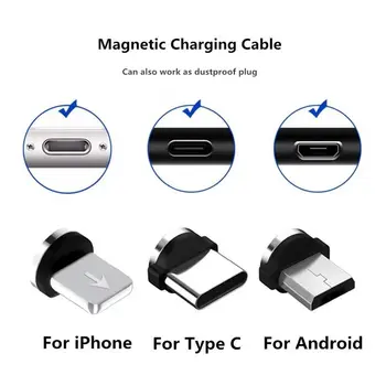 Magnetinio USB Laidas, Greito Įkrovimo USB C Tipo Kabelis Magnetas Įkroviklis Duomenų Mokestį, Micro USB Laidas, Mobilusis Telefonas, Kabelis USB Laidas 1M 2M