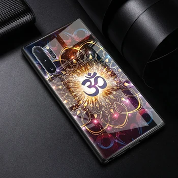 Mandala Chakra Jogos Grūdintas Stiklas Case for Samsung Galaxy S20 S21 FE S8 S9 S10 Lite S10E Pastaba 8 9 10 20 Ultra Plus 5G Dangtis