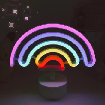 M&G Mielas Vaivorykštė LED Vienaragis Neoninis Ženklas Naktį Šviesos Namuose, Vaikų, Miegamojo, Patalpų Apšvietimas, Dekoro Lempos Puikus LED Nakties Šviesos 2021 Naujas