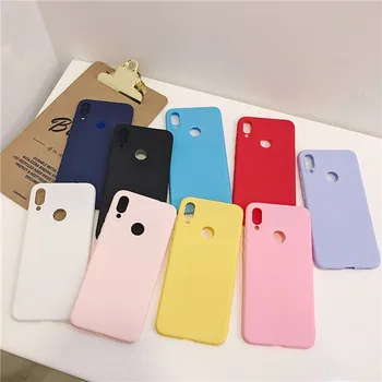 Matinis saldainiai spalvos silikoninis telefono dėklas ant kolega k1 f5 f7 f9 r15 r17 pro realme 2 pro a73 a3s a57 a37 f1s a83 galinį dangtelį