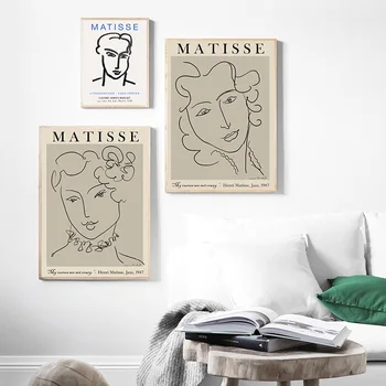 Matisse Spalvinga Lapų Mergina Žmogus Kreivė Sienos Meno Tapybos Drobės Šiaurės Plakatai Ir Spausdina Sienos Nuotraukas Gyvenimo Kambario Dekoro